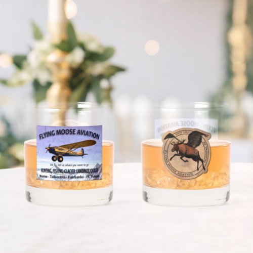 Flying Moose Aviation Patch Whiskey Glass