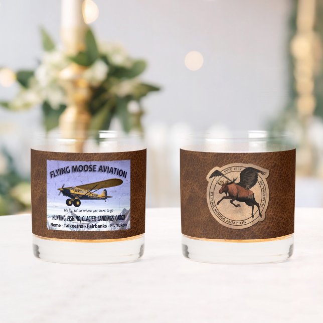 Flying Moose Aviation Patch Whiskey Glass (Insitu (Wedding))