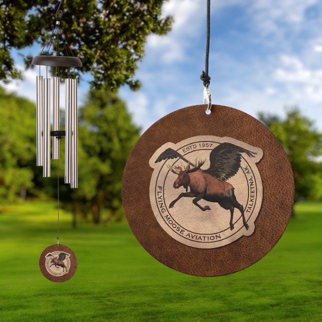 Flying Moose Aviation Patch Wind Chime (Outdoor)