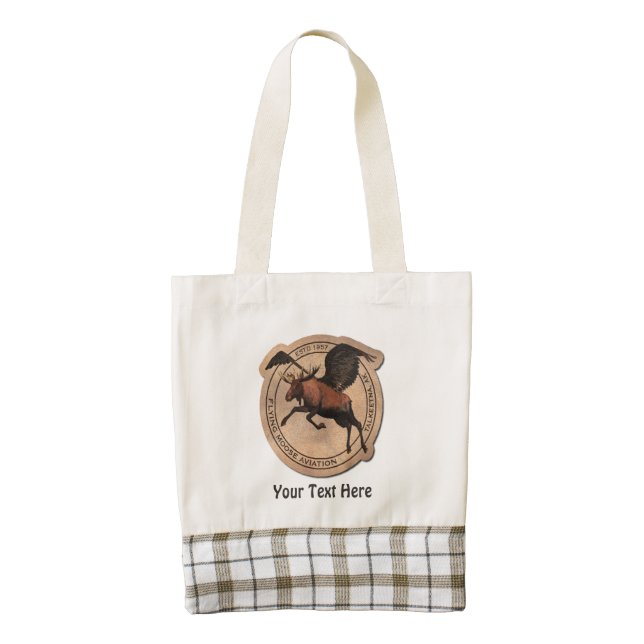 Flying Moose Aviation Patch Zazzle HEART Tote Bag (Front)