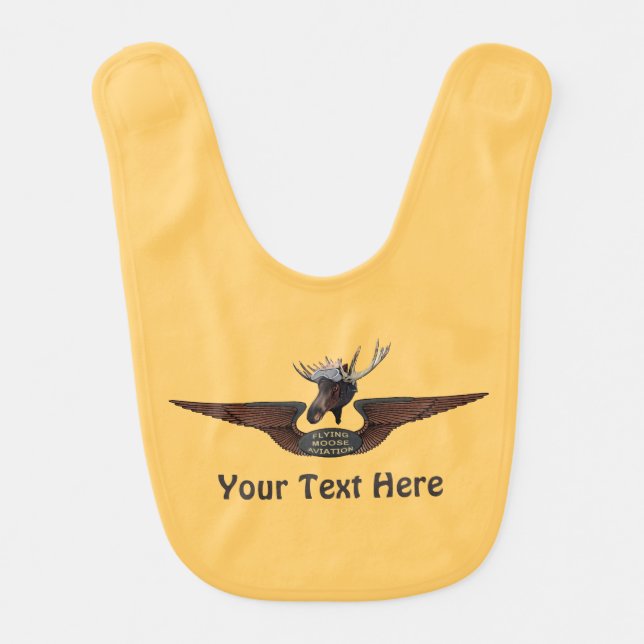 Flying Moose Aviation Wings Baby Bib (Front)