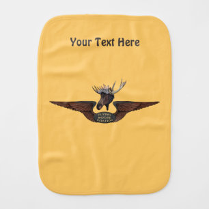 Flying Moose Aviation Wings Baby Burp Cloth