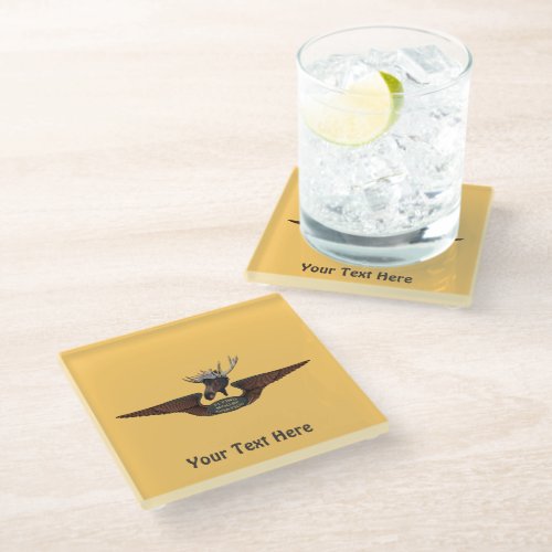 Flying Moose Aviation Wings Glass Coaster