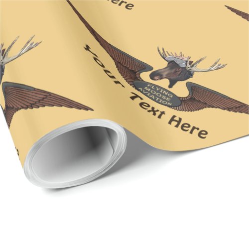 Flying Moose Aviation Wings Wrapping Paper