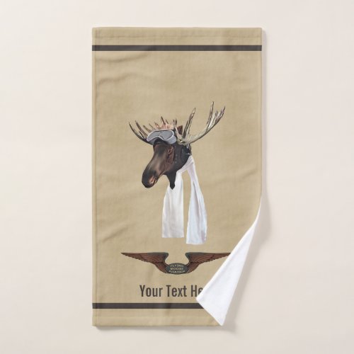 Flying Moose Bush Pilot Hand Towel