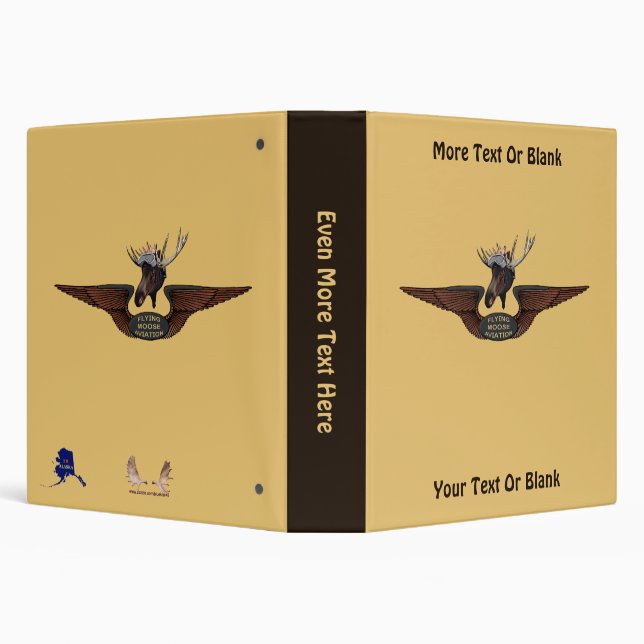 Flying Moose Bush Pilot Wings 3 Ring Binder (Background)
