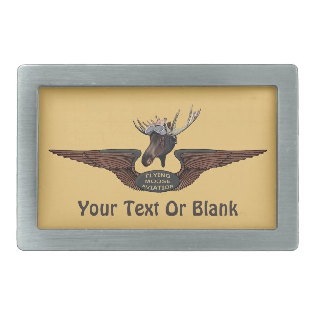 Flying Moose Bush Pilot Wings Belt Buckle (Front)