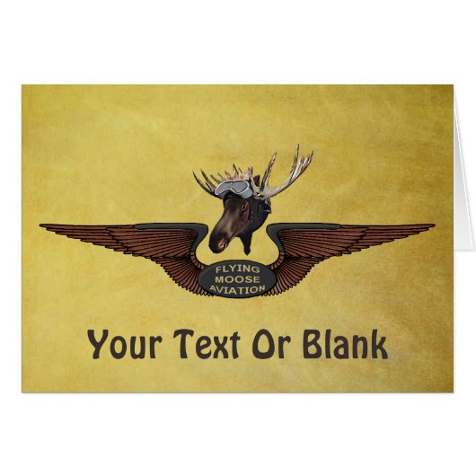 Flying Moose Bush Pilot Wings Cards (Front Horizontal)