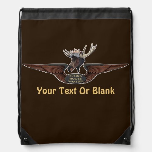 Flying Moose Bush Pilot Wings Drawstring Bag