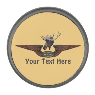 Flying Moose Bush Pilot Wings Gunmetal Finish Lapel Pin