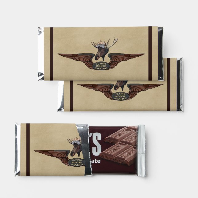Flying Moose Bush Pilot Wings Hershey Bar Favors (Front)
