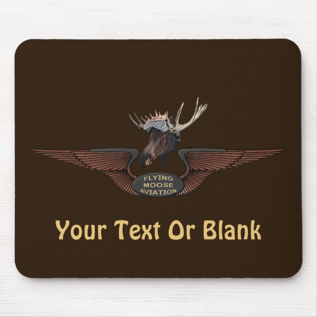 Flying Moose Bush Pilot Wings Mouse Pad (Front)