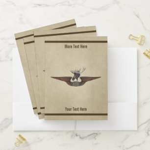 Flying Moose Bush Pilot Wings Pocket Folder