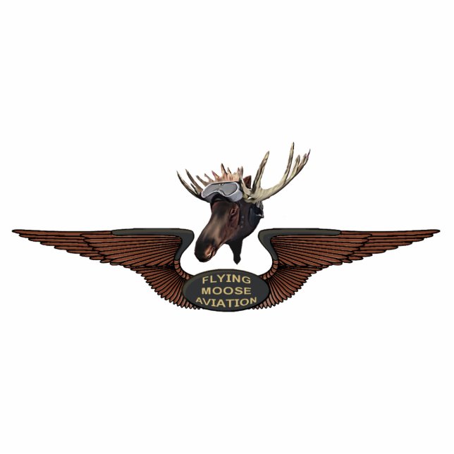 Flying Moose Bush Pilot Wings Statuette (Front)
