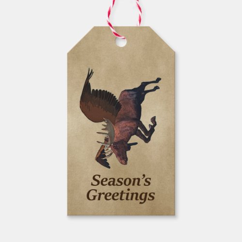 Flying Moose _ Seasons Greetings Gift Tags