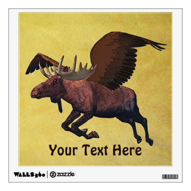 Flying Moose Wall Sticker (Front)