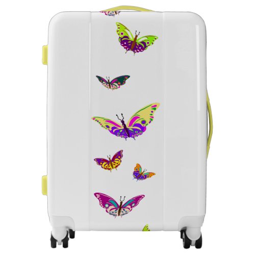 Flying multicolored butterflies luggage