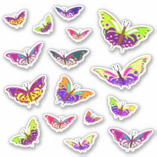 Flying multicolored butterflies sticker