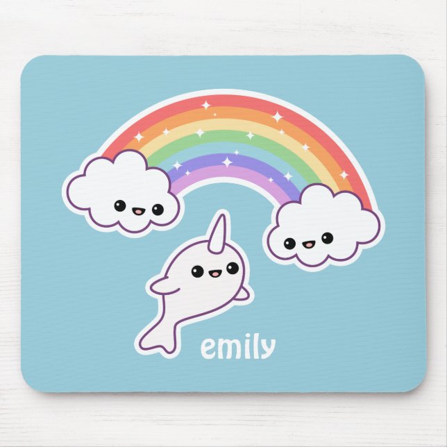 Flying Narwhal Mouse Pad (Front)