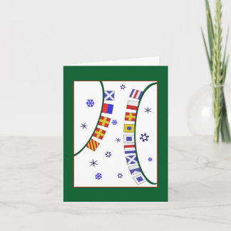 Flying Nautical Signal Flags Merry Christmas Card