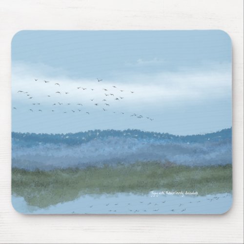 flying north original digital panorama mouse pad