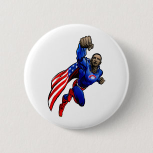 Flying Obama Pinback Button