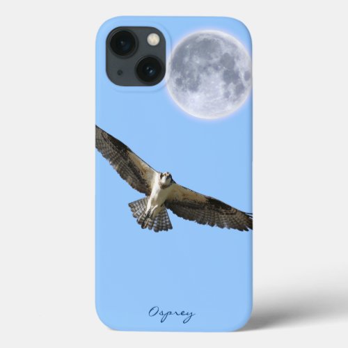 Flying Osprey Fish Eagle  Moon iPhone 13 Case