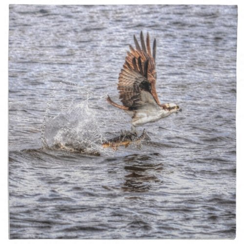 Flying Osprey  Fish HDR Wildlife Photo Gift Cloth Napkin