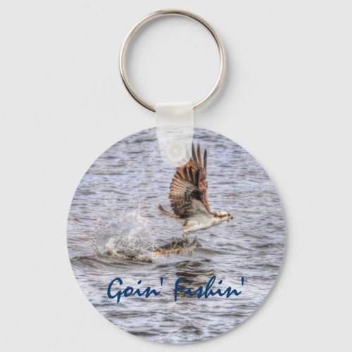 Flying Osprey  Fish HDR Wildlife Photo Gift Keychain