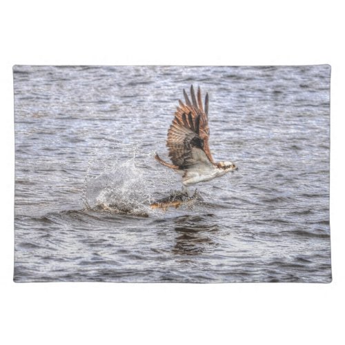 Flying Osprey  Fish HDR Wildlife Photo Gift Placemat