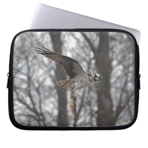 Flying Osprey  Fish Wildlife Photo Scene Laptop Sleeve