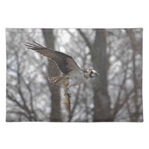 Flying Osprey  Fish Wildlife Photo Scene Placemat