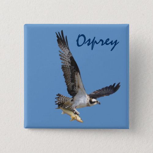 Flying Osprey  Fish Wildlife Photography Pinback Button