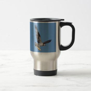 Flying Osprey & Fish Wildlife Photography Travel Mug by RavenSpiritPrints at Zazzle