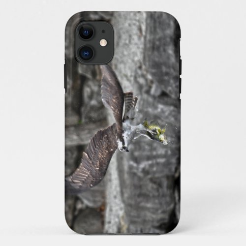 Flying Osprey  River Fish Wildlife Photo Scene iPhone 11 Case