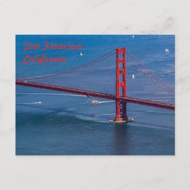 Flying over San Francisco Golden Gate Bridge Postcard (Front)
