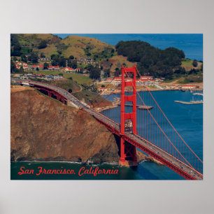 Flying Over San Francisco Golden Gate Bridge Poster
