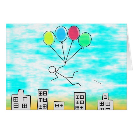 Flying Over The City with Balloons (Front Horizontal)