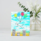 Flying Over The City with Balloons (Standing Front)