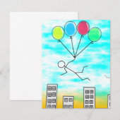 Flying Over The City with Balloons (Front/Back)
