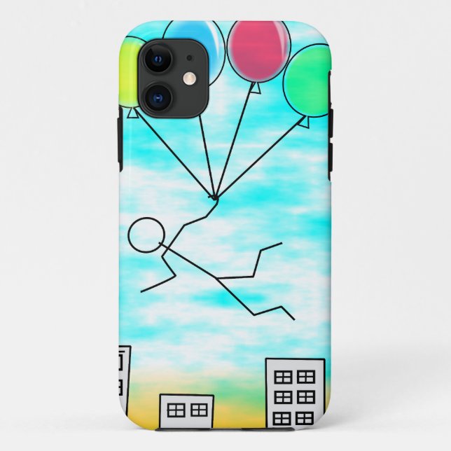 Flying Over The City With Balloons Case-Mate iPhone Case (Back)