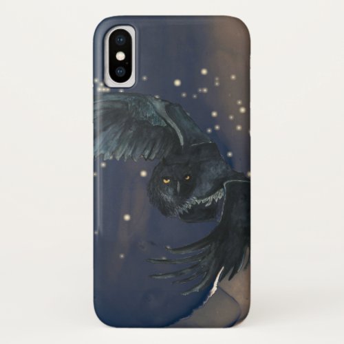 Flying Owl in the Night iPhone  iPad case
