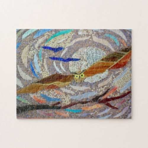 Flying Owl Mosaic Jigsaw Puzzle