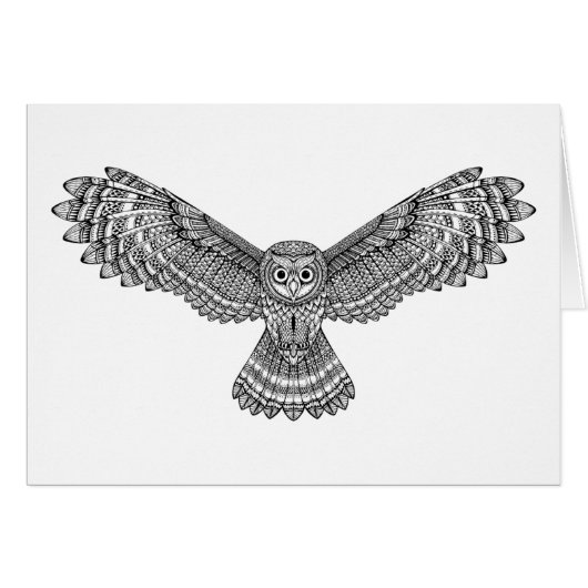 Flying Owl Zendoodle Cards (Front Horizontal)