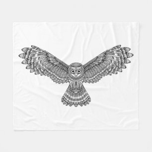 Flying Owl Zendoodle Fleece Blanket