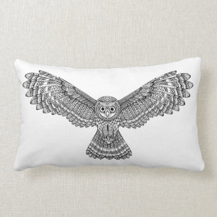 Flying Owl Zendoodle Lumbar Pillow