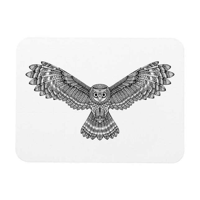 Flying Owl Zendoodle Magnet (Horizontal)