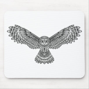 Flying Owl Zendoodle Mouse Pad