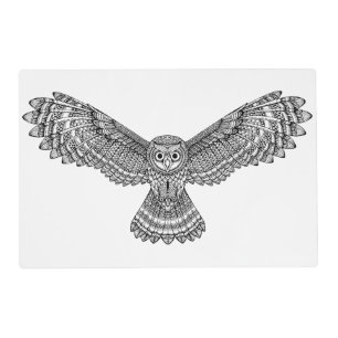 Flying Owl Zendoodle Placemat