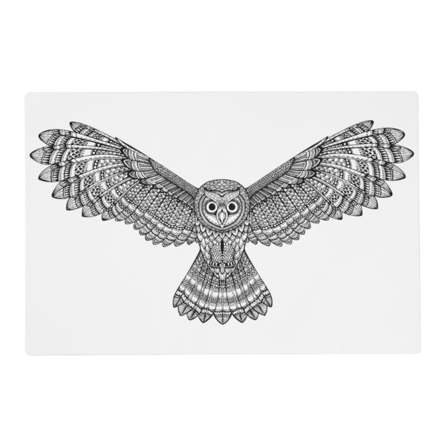 Flying Owl Zendoodle Placemat (Front)